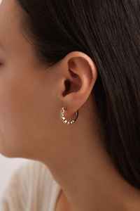 925 Sterling Silver 14K Gold Plated Tiny Hexagon Pave Zircon Earrings Honeycomb Huggie Hoops Everyday Earrings - Product Image 3