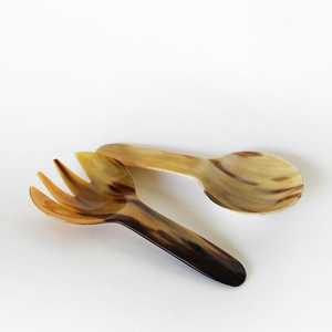 Cuillère à dîner en corne naturelle avec finition miroir, couleur naturelle durable, pour fêtes d'anniversaire et tailles personnalisables - Product Image 1