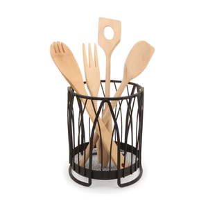 Premium Quality Black Metal Round Cutlery Holder Spoon Knife Or Forks Storage For Home Restaurant - Product Image 1
