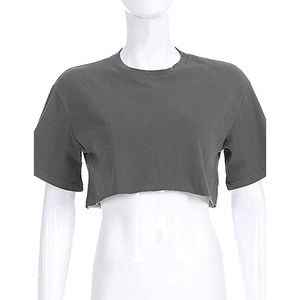 Haut court en tricot léger 100% coton écologique pour femmes - Respirant, streetwear d'été, motif à carreaux pour les loisirs - Product Image 3