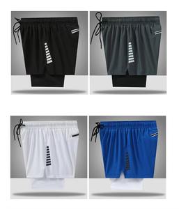 Pantalones cortos deportivos de entrenamiento de algodón 100% para hombre, ligeros, de secado rápido, que absorbe la humedad, gimnasio, correr, trotar, ejercicio, ropa deportiva - Product Image 4