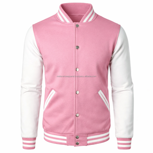 Blouson aviateur en cuir brodé pour homme avec broderie intégrale au dos, écussons personnalisés avec nom et numéro d'équipe, col montant, séchage rapide - Product Image 2
