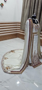 Caftan royal marocain brodé à la main Robe de luxe de qualité supérieure avec tour de taille naturel en pierre pour les mariages et les fêtes en Inde - Product Image 4
