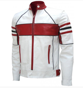 Men's <b>Real</b> <b>Leather</b> <b>Jacket</b> Slim Fit Stand Collar with Anti-Wind Motorcycle Lapel Diagonal Zipper Design Fashionable Winter Coat - Product Image 5