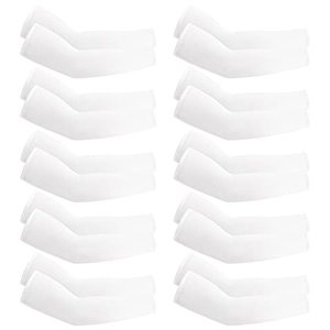 Manchons de compression personnalisables, lot de 10 paires, blancs unis, protection solaire UV, rafraîchissants, pour le sport - Product Image 1