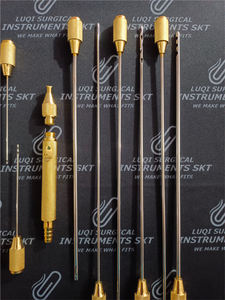 Juego de cánulas de liposucción avanzadas de 17 piezas, cánulas de acero inoxidable chapadas en oro con mango roscado, con mango y adaptador, certificado CE - Product Image 2