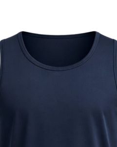 Débardeur sans manches bleu marine personnalisé pour homme, mélange coton et polyester, col rond, veste de sport décontractée, vêtements d'été, fabricant personnalisé - Product Image 4