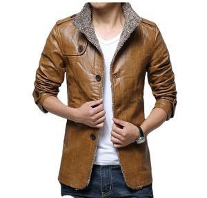 Offre Spéciale nouveaux hommes Vintage vestes en cuir moto mâle motard PU manteaux mode vêtements d'extérieur faux cuir veste épaissir plus chaud - Product Image 6