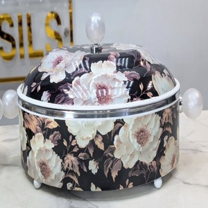 Chauffe-plat de luxe rond avec motif gravé en métal Hot Pot et casserole en acier inoxydable en métal - Product Image 5