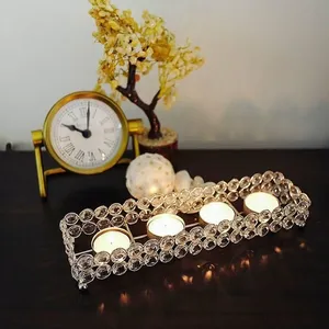 Fabuloso portavelas en cristal y metal con acabado elegante, ideal para velas votivas grandes y exhibición de soporte elegante - Product Image 4