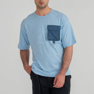 เสื้อยืดลำลองผู้ชายเย็บสองชั้นสำหรับเสื้อยืดผู้ชายที่มีความทนทานเป็นพิเศษมีโลโก้ที่ทันสมัยและผ้านุ่ม - Product Image 1