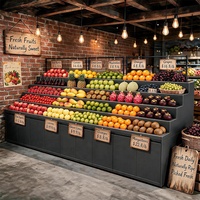 Afneembaar trapvormig fruitdisplayrek, onafhankelijke draagunit voor supermarkt