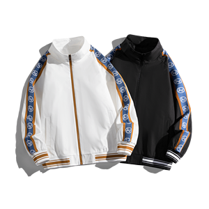 Ensemble de survêtement rayé TWILL survêtement personnalisé en gros costume de jogging pour hommes veste et pantalon à fermeture éclair vêtements de sport - Product Image 3