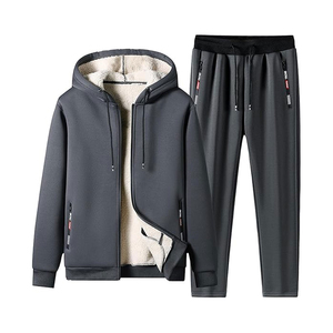 Ensemble de survêtement en polaire respirant uni décontracté en polyester unisexe de haute qualité 2025, pantalon de sport confortable pour la course à pied - Product Image 1