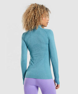 2025 mujer manga larga compresión 1/4 cremallera ligera Yoga entrenamiento chaqueta correr chaqueta mujer Yoga conjuntos - Product Image 2