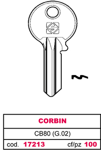 Chiave in Ottone Cb80 (g.Vac 0) Corbin - Product Image 1