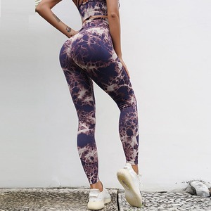 Women's Custom High Waist Gym Yoga Tights Seamless Solid Pattern Fitness <b>Leggings</b> with <b>Pockets</b> Mid Waist Style No Logo Required - Product Image 4