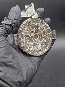 Collar con Colgante de Diamante Moissanite VVS Popular, Estilo Hip Hop, con Baño de Oro y Diseño de Globo de Plata 925, a Bajo Precio - Product Image 3