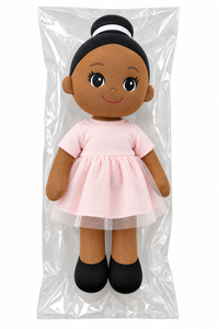 Poupée ballerine en tissu doux de 14 pouces avec robe rose amovible - Product Image 2