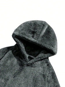 Sudadera de hombre con media cremallera, forro polar, cálida, cómoda, de manga larga, para estar en casa o ir al gimnasio. - Product Image 3