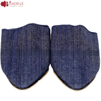 Artisan marocain Babouche pantoufles personnalisé bleu jean coton anti-dérapant poids léger en caoutchouc pour diapositives personnalisées pour les paires d'hiver