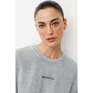 Sweat-shirt à effet délavé avec slogan - Product Image 2