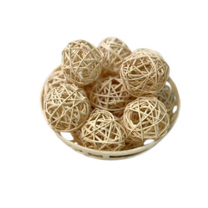 Pelotas de ratán natural para masticar, juguete seguro de fibra vegetal para moler dientes de animales pequeños, para hámster, conejillo de indias, conejo - Directo de Macy - Product Image 2