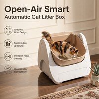 Bac à litière automatique intelligent pour chat, en plastique ABS écologique, grande capacité 10 kg, contrôle par application, filtre universel en maille pour litière