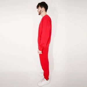 Chándal de cuello redondo de mezcla pesada para hombre: conjunto de dos piezas cálido y cómodo para ropa informal, descanso y actividades al aire libre - Product Image 4