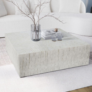 Lujosa mesa de resina con incrustaciones de hueso para sala de estar, consola de mesa de té elegante de gama alta india a precio de fábrica al por mayor - Product Image 5