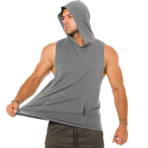 Summer Best Selling Sleeveless Hoodie Workout Bodybuilding Unisex Gym Hoodie High Quality Breathable Lightweight Men's Wear - Product Image 1