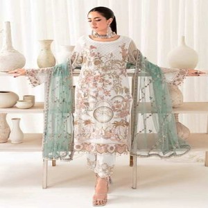 ชุดเดรสชีฟองสุดหรูคอลเลคชั่นผ้าชีฟอง3ชิ้นสำหรับงานเทศกาลงานแต่งงานและงานแต่ง - Product Image 6