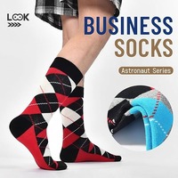 Chaussettes habillées colorées pour hommes Crazy Design Argyle Striped Funky Pattern Cotton Socks for Men Socks