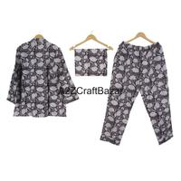 Ensemble de pyjamas pour femmes en coton 100% pur, doux, à imprimé floral, décontracté pour l'été, vêtements de plage, vente en gros