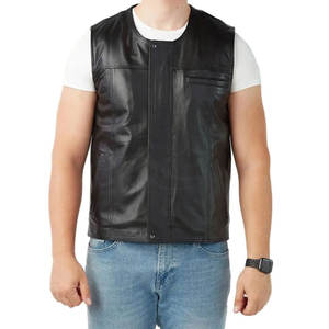 2025 cuero diseño personalizado Tasa de venta completa hombres Chaleco de cuero de alta calidad precio razonable Chaleco de cuero para hombres - Product Image 2