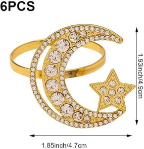 Eid Mubarak Mubarak Mubarak วงแหวนผ้าเช็ดปากโลหะผสมรูปดาวของชาวมุสลิม - Product Image 5
