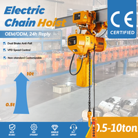 Palans électriques à chaîne robustes de 10 tonnes avec double chaîne de charge pour le levage de moteurs et d'équipements