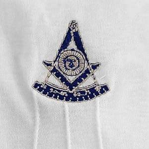 Guantes de algodón masónicos con logotipo bordado Past Master disponibles en logotipo y diseño personalizados - Product Image 5