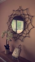 Silver Room Circle Cadre en alliage Miroirs de bain en aluminium Métal Simple Suspendu Grand miroir Miroir rond mural