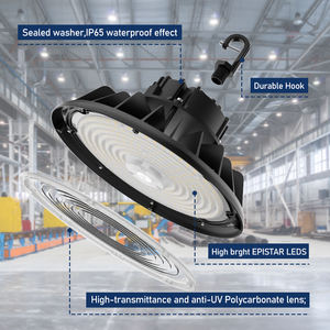 Lámpara <span class=keywords><strong>Industrial</strong></span> <span class=keywords><strong>LED</strong></span> UFO de 200W, Negra, IP65, 100-300W, para Gimnasios y Garajes - Product Image 5