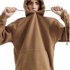 Sweat à capuche surdimensionné unisexe 400GSM de haute qualité en éponge française avec broderie imprimée bouffante Sweats à capuche d'hiver personnalisés pour hommes - Product Image 2
