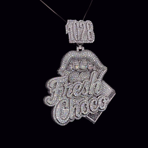 Colgante Hip Hop Personalizado de Plata de Ley 925 con Diamante Moissanite VVS, Letra de Hielo con Nombre, Colgantes Personalizados con Certificado GIA - Product Image 5