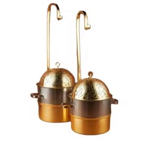 Finition métallique haut de gamme améliore l'apparence du réchaud en métal avec calligraphie arabe, idéal pour les buffets et assure des opérations de buffet sécurisées. - Product Image 3