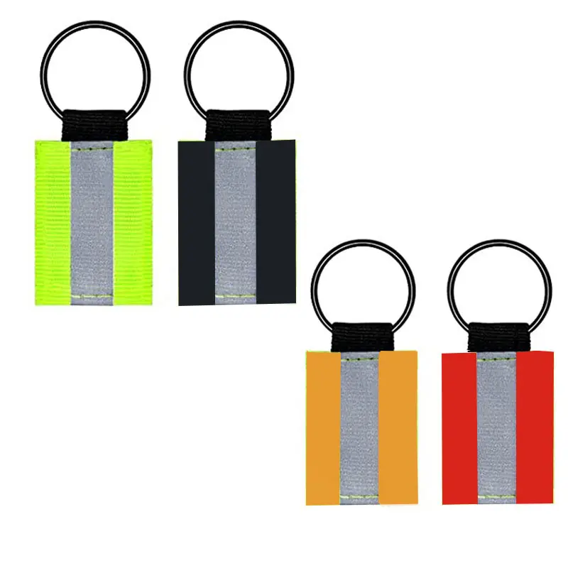 NEW Nylon Reflective Zipper Pulls Keychain Tags for First Aid Bag Backpack Pendant Bright Tags Schoolbag Purse Dog Collar