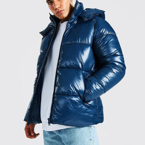 Logo personnalisé coupe-vent vêtements d'hiver pour hommes veste à capuche détachable design à la mode pour hommes bombardiers à fermeture éclair vestes en duvet - Product Image 1