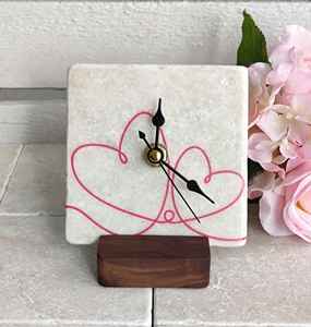 The CRAFT EXIM Luxury Natural <b>Marble</b> Quartz Art Deco Desk <b>Clock</b> Premium Handcrafted Decor for Home Office - Product Image 3