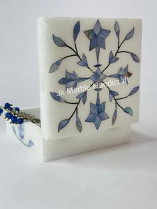 Elegante hermoso anillo con incrustaciones de mármol embalaje hecho a mano diseño Floral cuadrado joyero al por mayor mejor precio buena calidad - Product Image 4