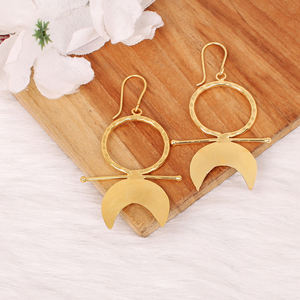 Pendientes Populares de Latón Liso Chapados en Oro Amarillo, Joyería al por Mayor, Pendientes de Moda Hechos a Mano para Mujer, Proveedores de Joyería de Latón - Product Image 2