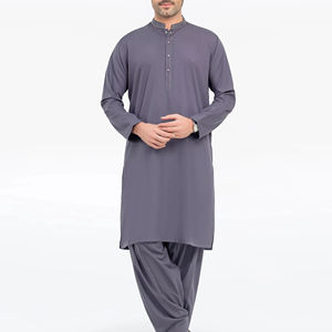 Vêtements traditionnels pakistanais pour hommes, salwar kameez, coupe régulière, robe élégante musulmane pour mariage, Eid, Jumma - Product Image 1