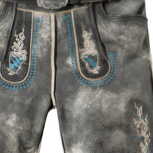 Customized in Plus Size High Street Wear Lederhosen Leather Embroidered <b>Shorts</b> Hot Sale Lederhosen Leather Embroidered <b>Shorts</b> - Product Image 5